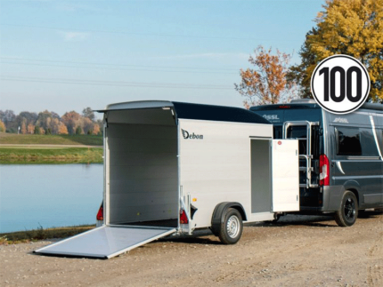 Debon Kofferanhänger Cargo H:190cm 1,3t|Alu|Polybug|Tür|schwarz
