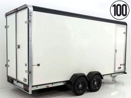 Humbaur Kofferanhänger HKPA 1,5t|Alu|Polybug|Seitentür|12 Zoll