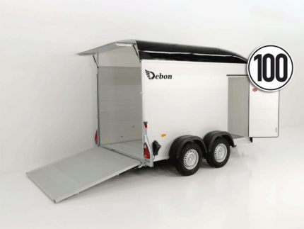 Debon Kofferanhänger Cargo H:200cm 2,0t|Alu|Polybug|Tür|schwarz